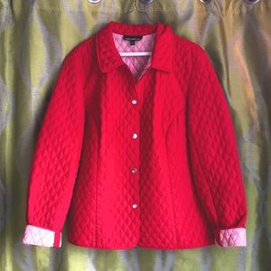 Briggs NY Red Quilted Lightweight Jacket size 18